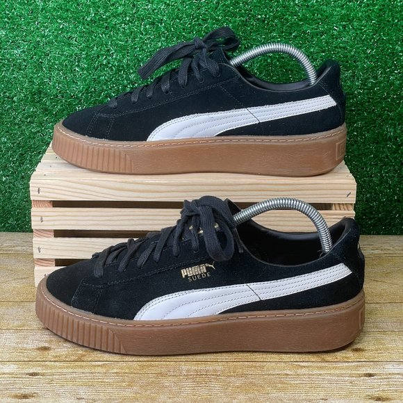 puma suede platform black gum